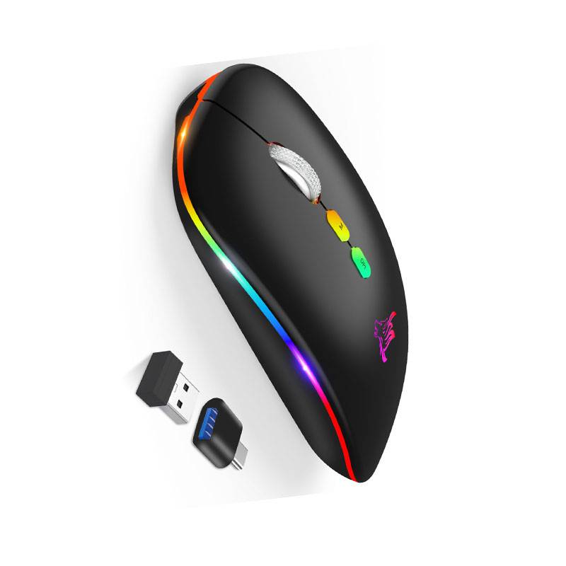Leise Dual-Mode-Maus: Wiederaufladbare kabellose Bluetooth 5.1 B