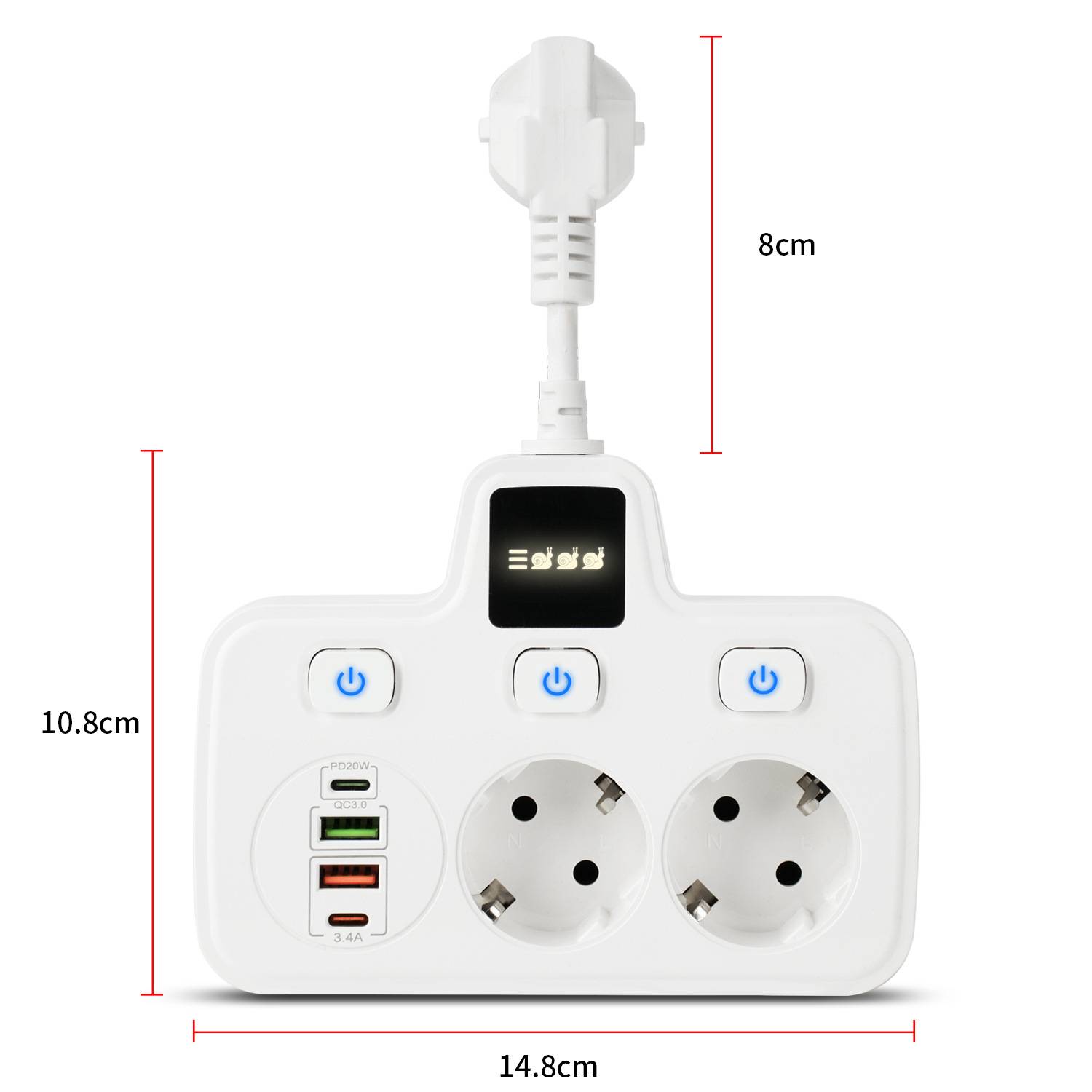BKL-503 EU Schnelllade-Steckdosenleiste White