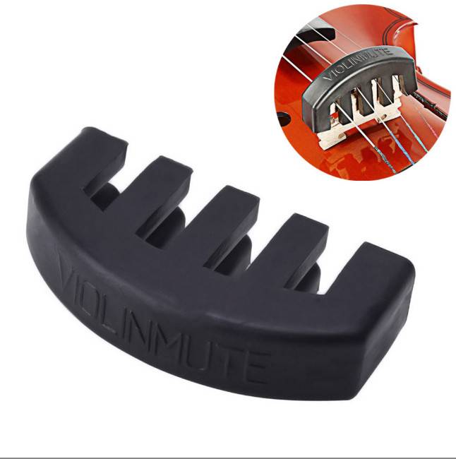 Violin-Stummschaltung für leises Üben - Gummi-Übungsdämpfer für 4/4, 3/4, 1/2 Violinen