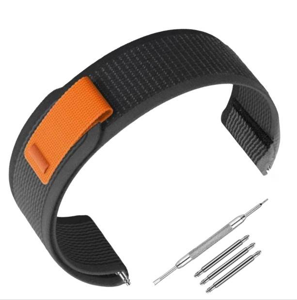 Garmin kompatibles Nylon-Uhrenarmband 22mm - Forerunner 245/255/265M Black + gray dots