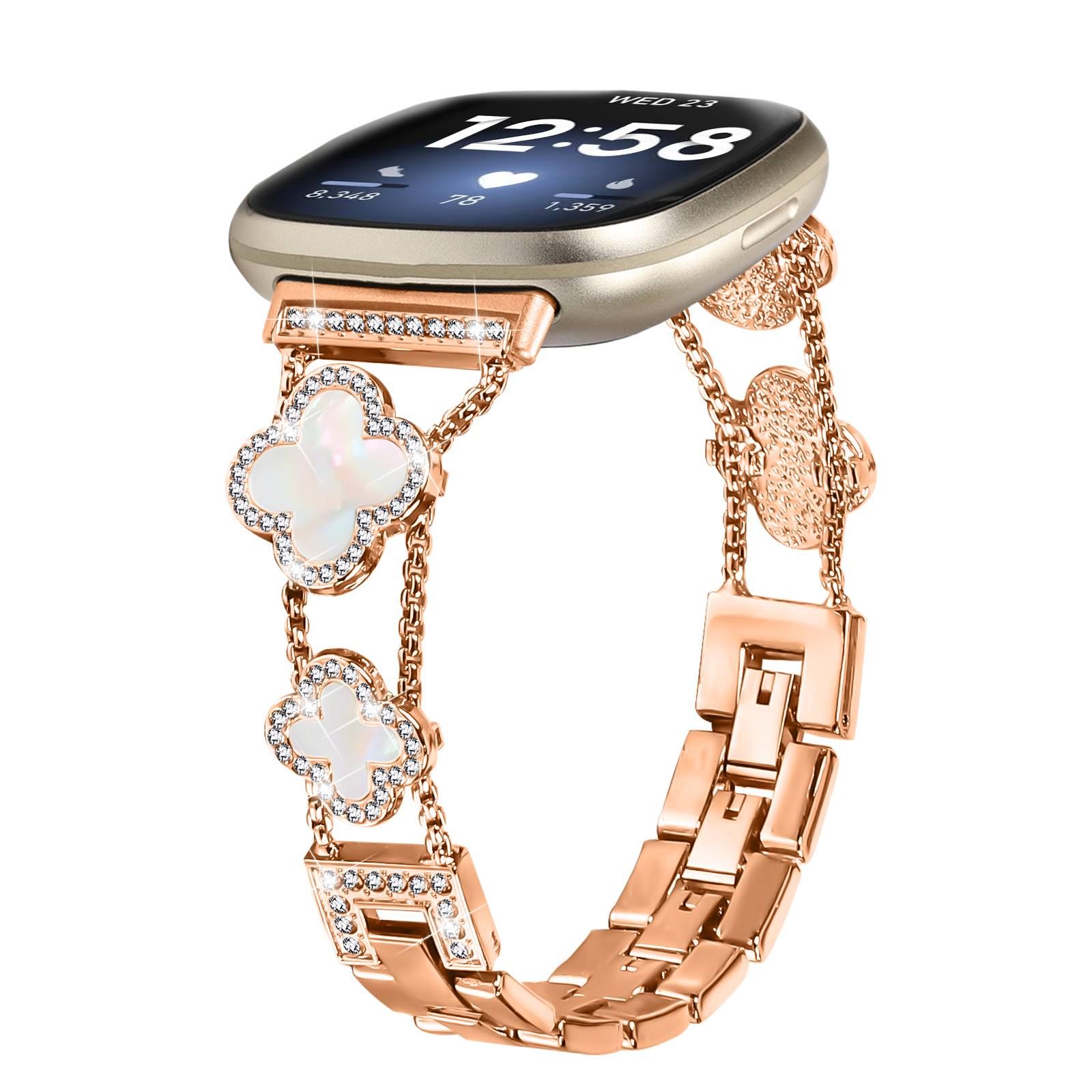 Cloverlink Armband für Fitbit Versa 3/4/Sense 2 PinkGold
