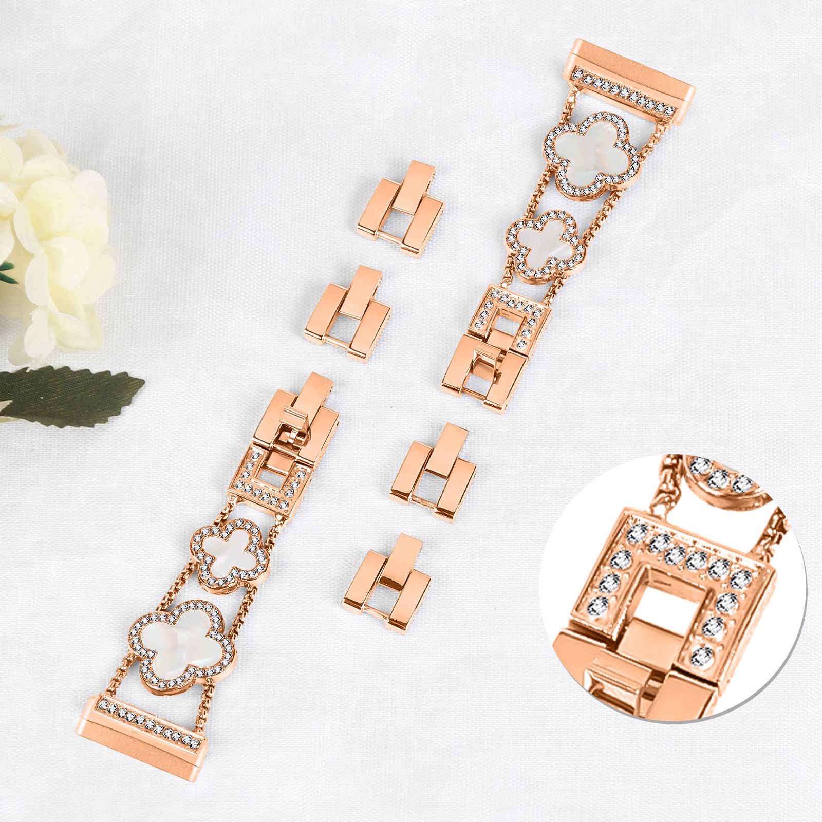 Cloverlink Armband für Fitbit Versa 3/4/Sense 2 PinkGold