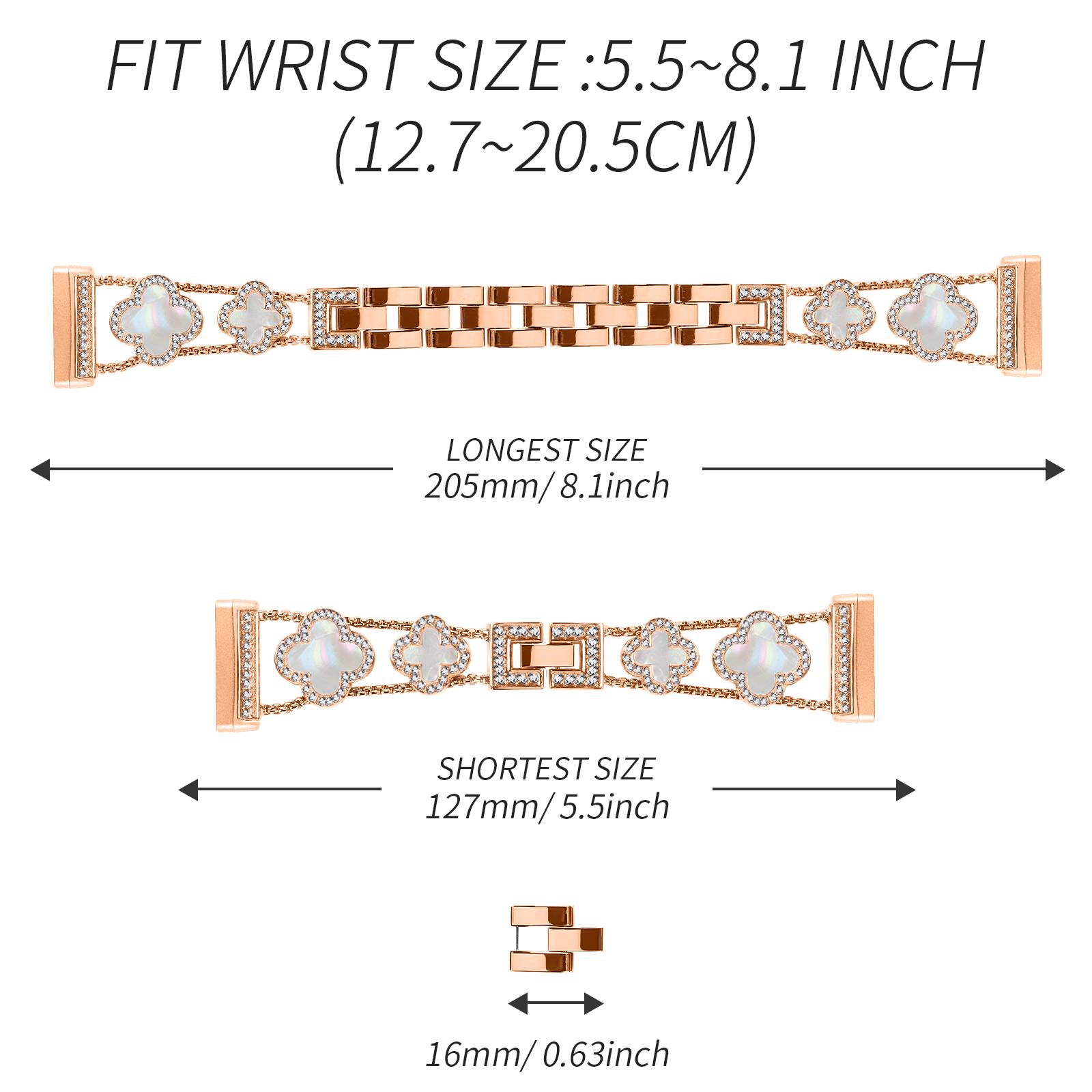 Cloverlink Armband für Fitbit Versa 3/4/Sense 2 PinkGold