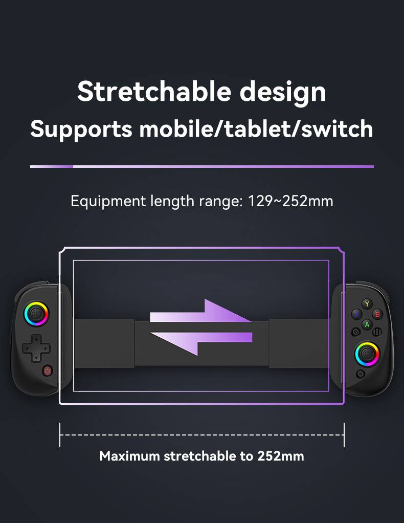 D8 Kabelloses, dehnbares Gamepad für Telefone und Tablets White
