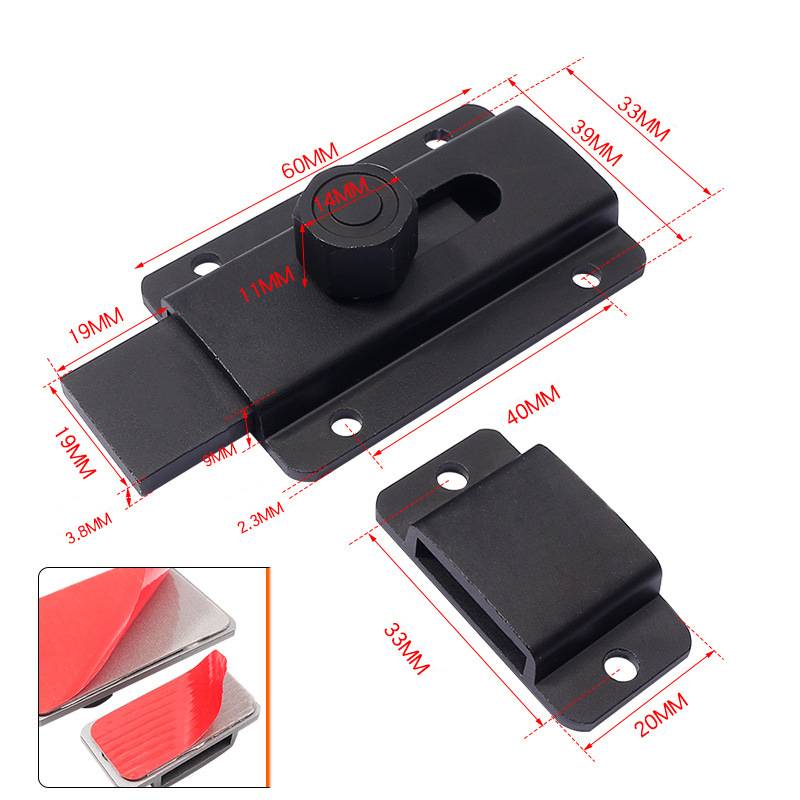 Türriegel aus Aluminiumlegierung - Korrosionsbeständigkeit Black 80 mm