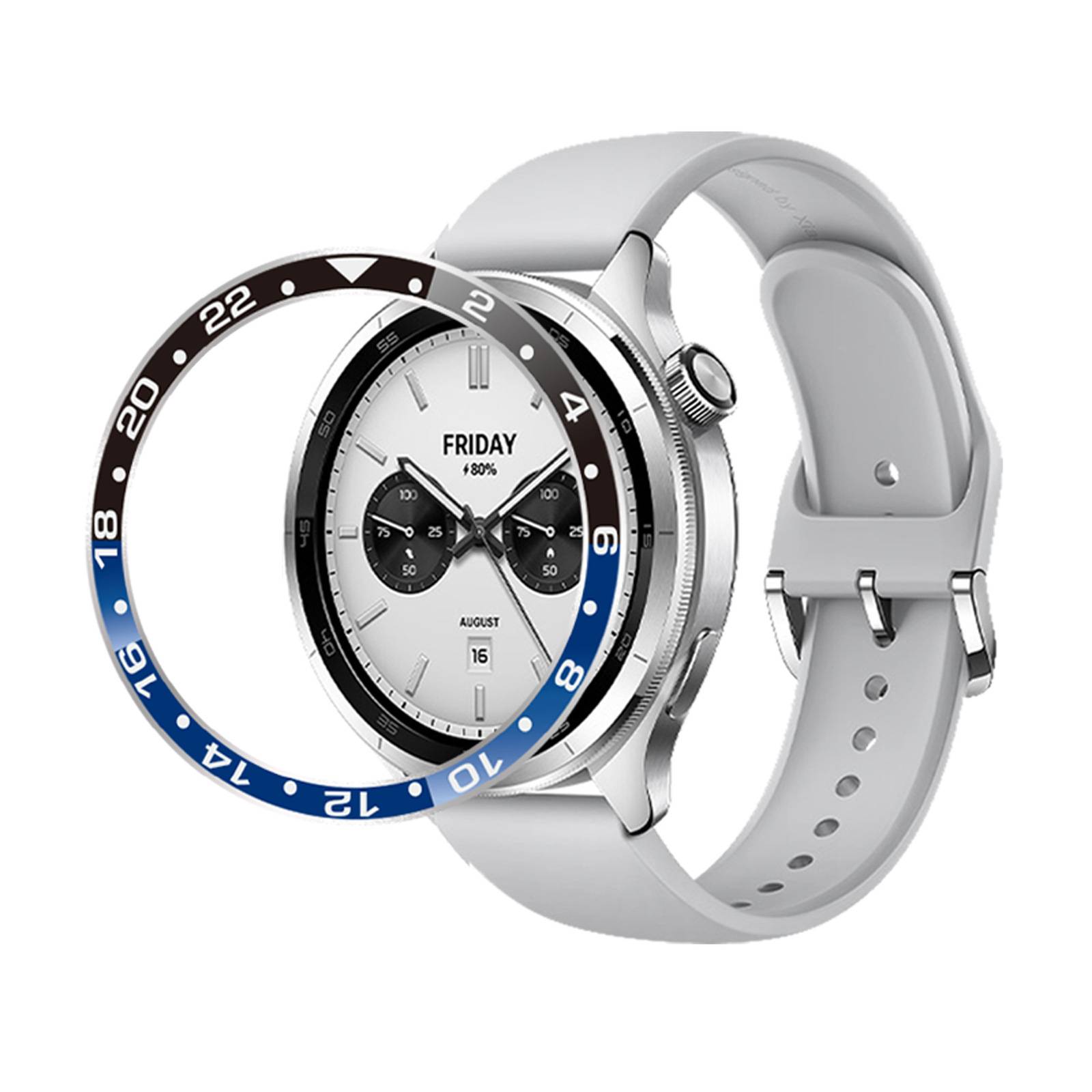 Stilvolle Lünette für Xiaomi Watch S3/S4 Blue+Black