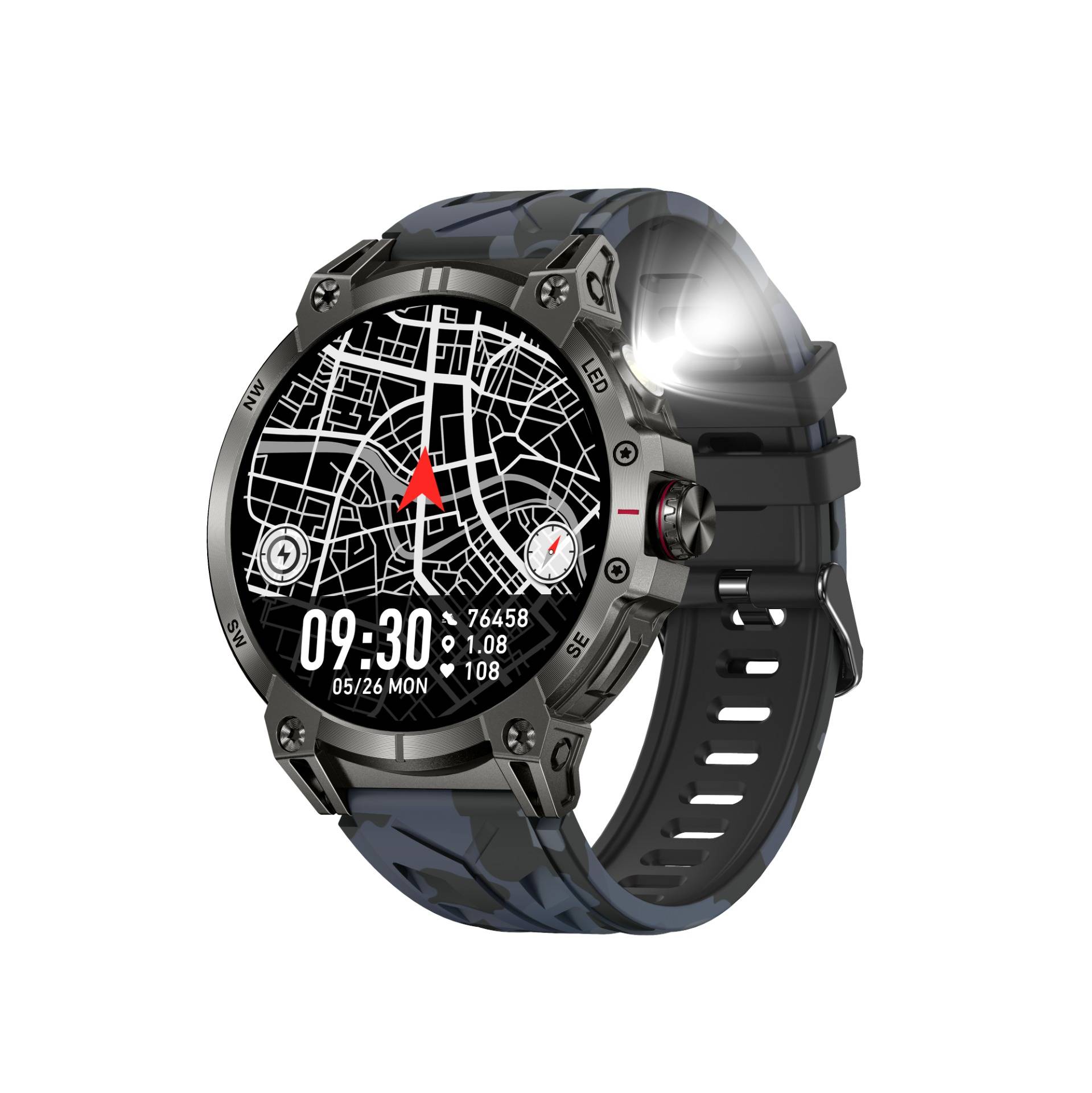 Multifunktionale Smartwatch mit Gesundheitsüberwachung und Bluetooth-Anrufen Blue