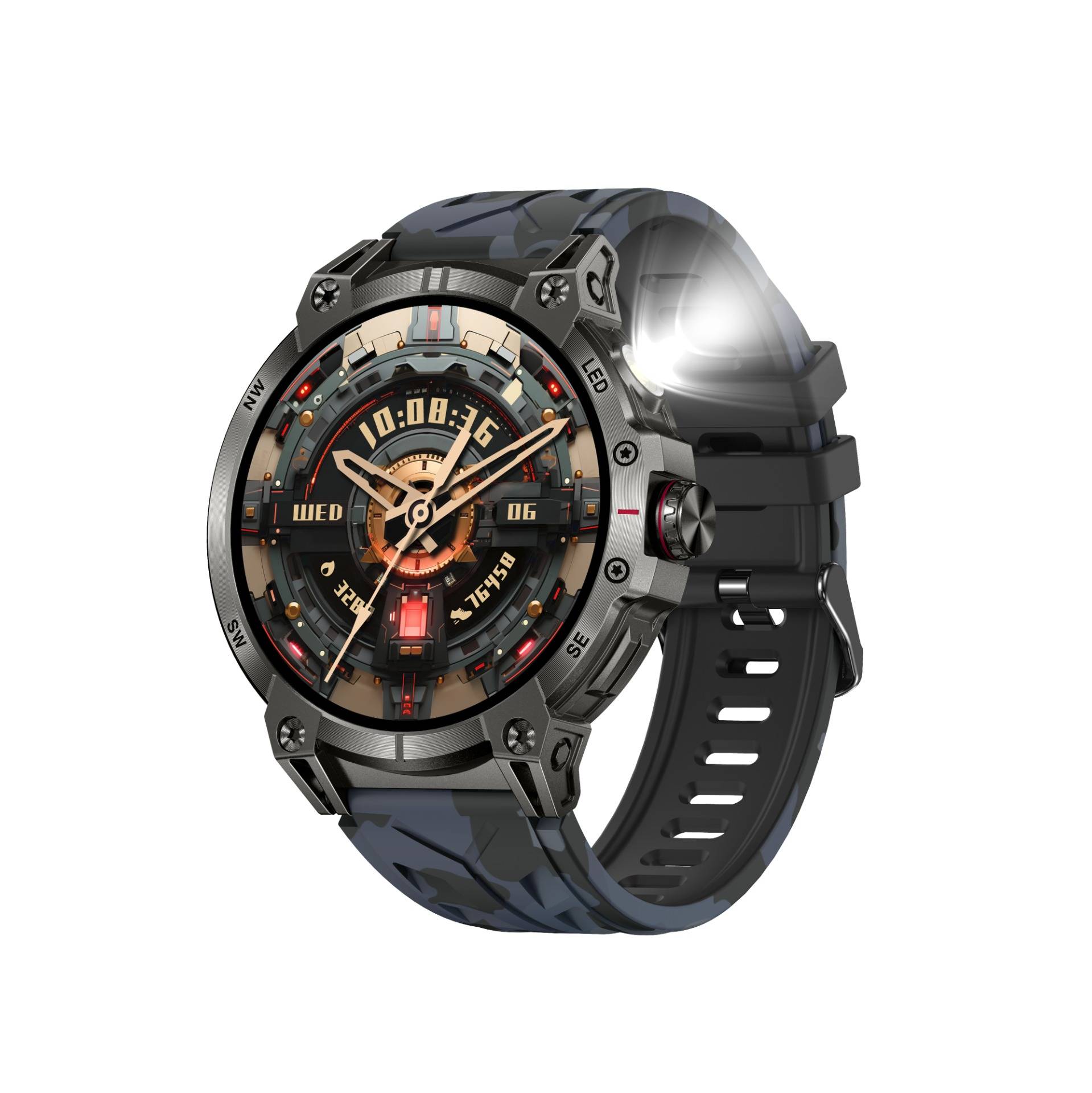 Multifunktionale Smartwatch mit Gesundheitsüberwachung und Bluetooth-Anrufen Blue