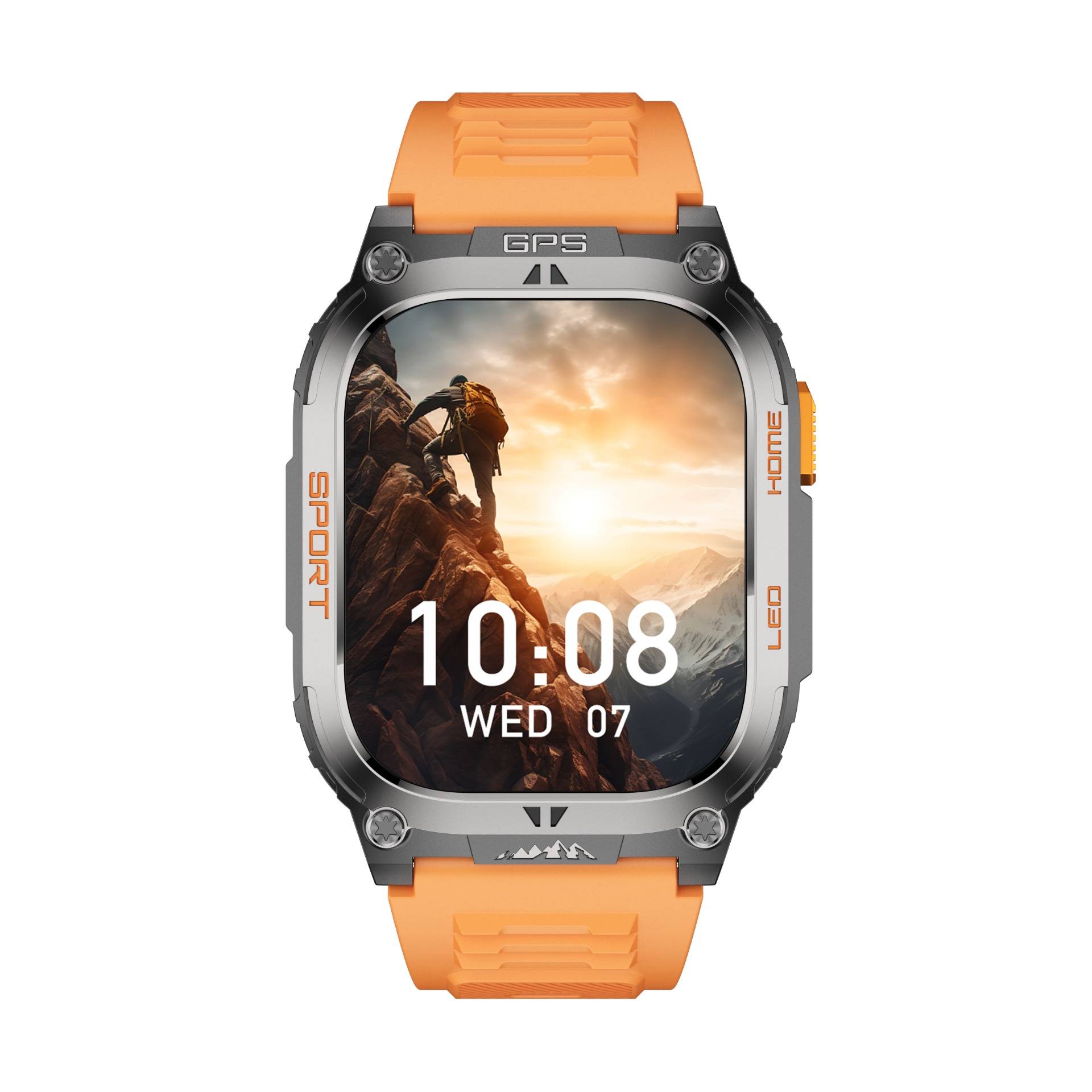 GPS-Sport-Smartwatch mit Herzfrequenz- und Schlafüberwachung – 178 Sportmodi Orange