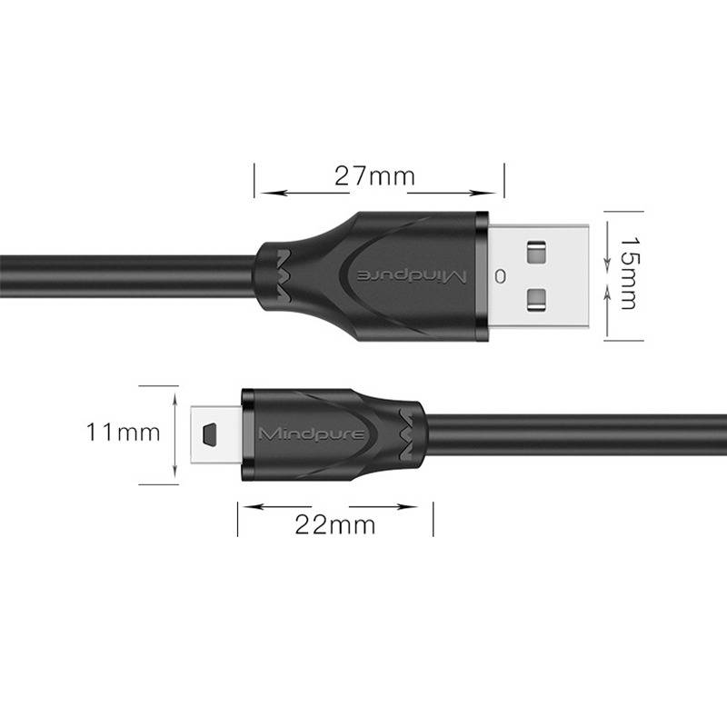 USB 2.0 zu Mini-USB T-Port Ladekabel für Android-Geräte & MP3 – 1.5m/3m 3 m