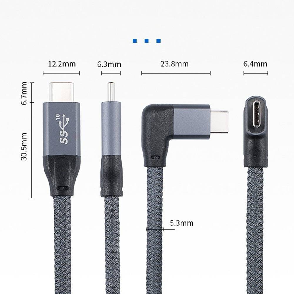 100W USB-C auf USB-C Kabel, 20Gbps, 4K Video, Winkelstecker 1,5m