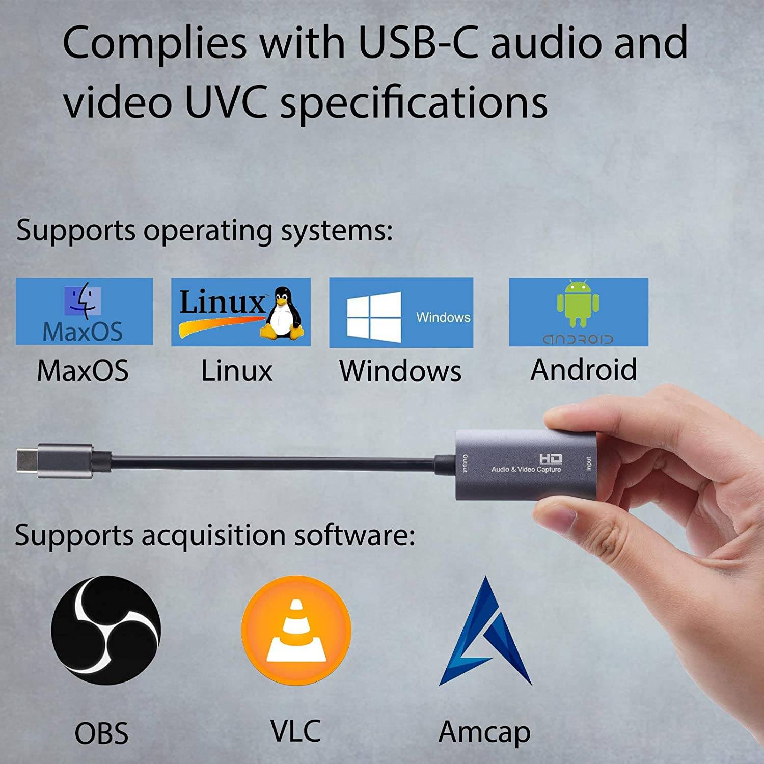 Videoaufnahmekarte 4K / USB-C zu HDMI-kompatibler Adapter