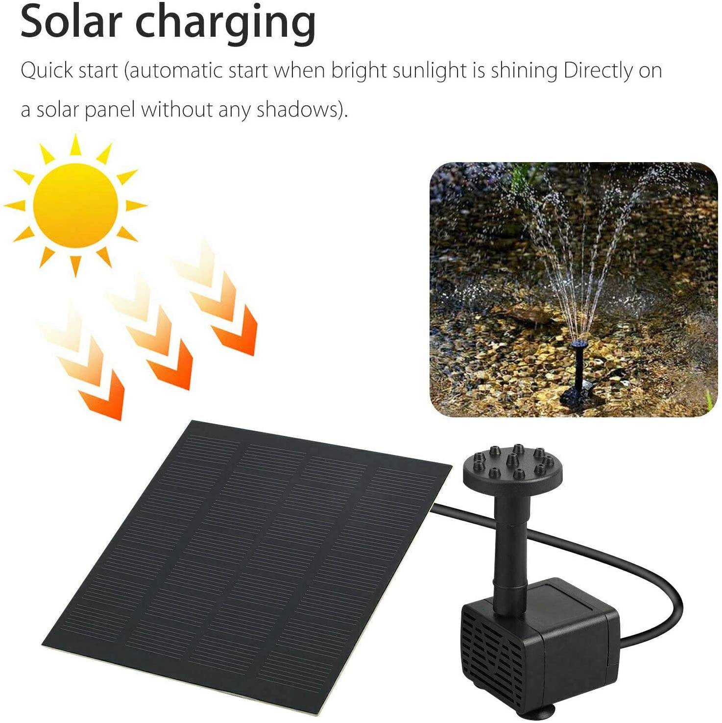 Solar Springbrunnen mit 4 Sprinklerköpfen