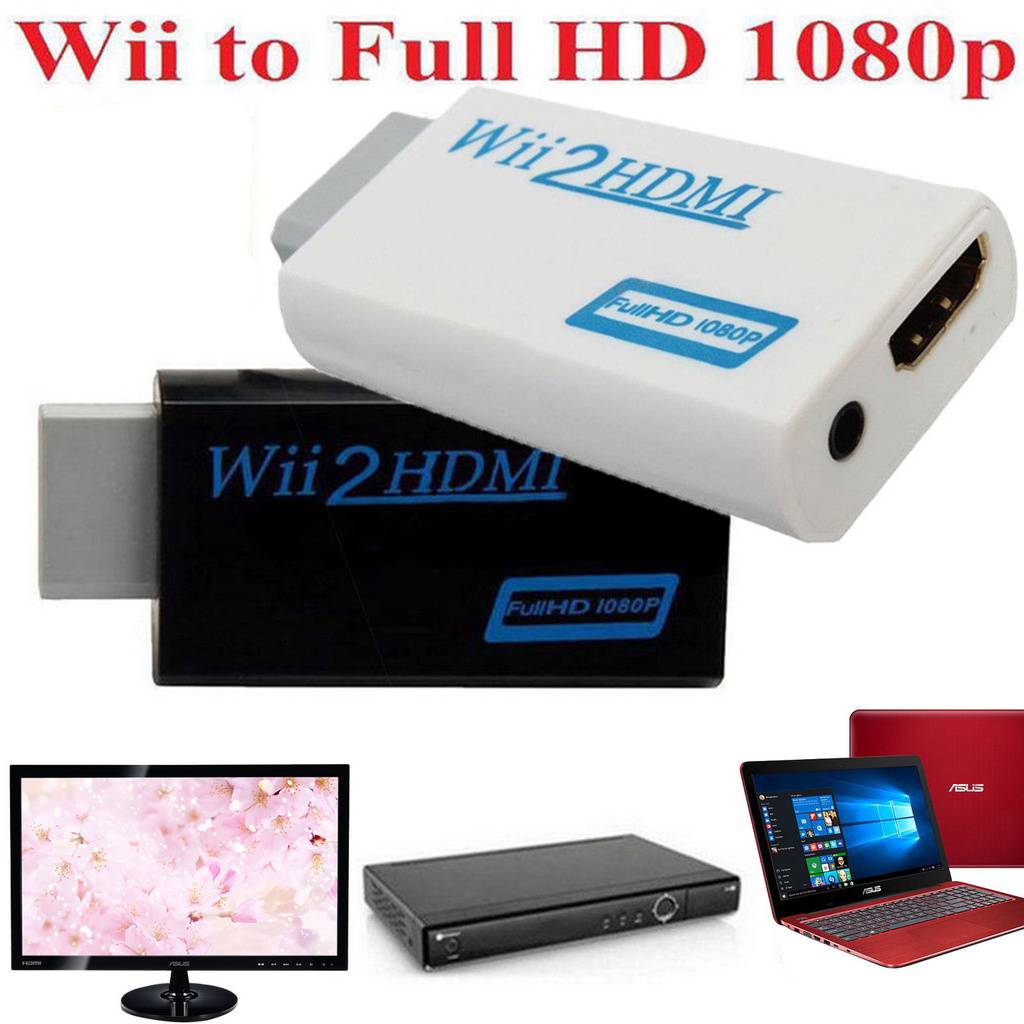 Wii zu HDMI Adapter, Wii auf HDMI 720/1080P Wandler mit 3,5 mm Audioausgang White