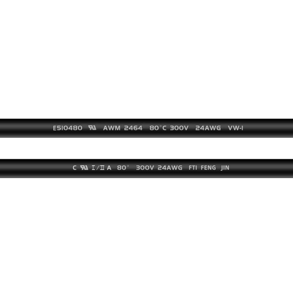 Schwarzes UL2464 20AWG 8-adriges Multi-Core-Kabel - 1 Meter für elektronische Geräte