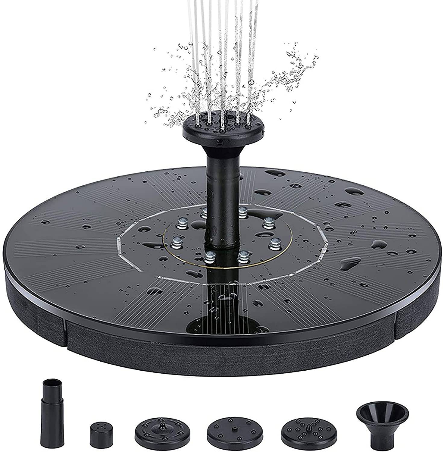 Solar Springbrunnen 18 cm mit bunter LED-Beleuchtung
