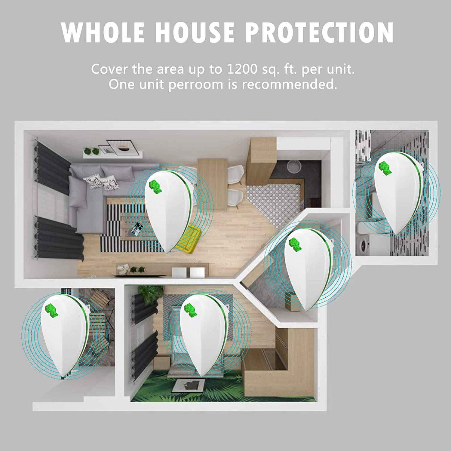 Ultraschall-Tiervertreiber gegen Insekten und Nagetiere 1 Packung