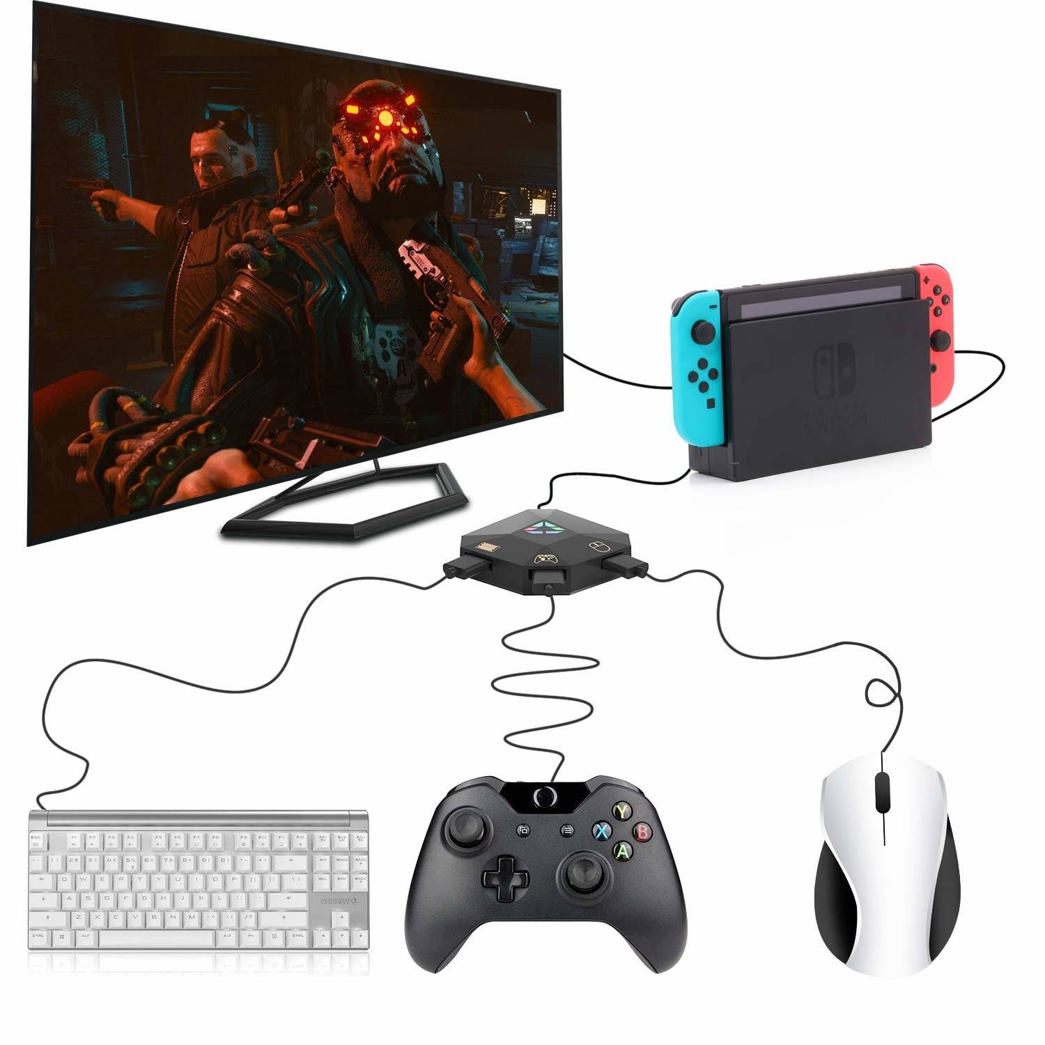 Maus Tastatur Konverter für Nintendo Switch/PS3/PS4/Xbox One/Xbox 360, Tastatur Maus adapter für Konsole