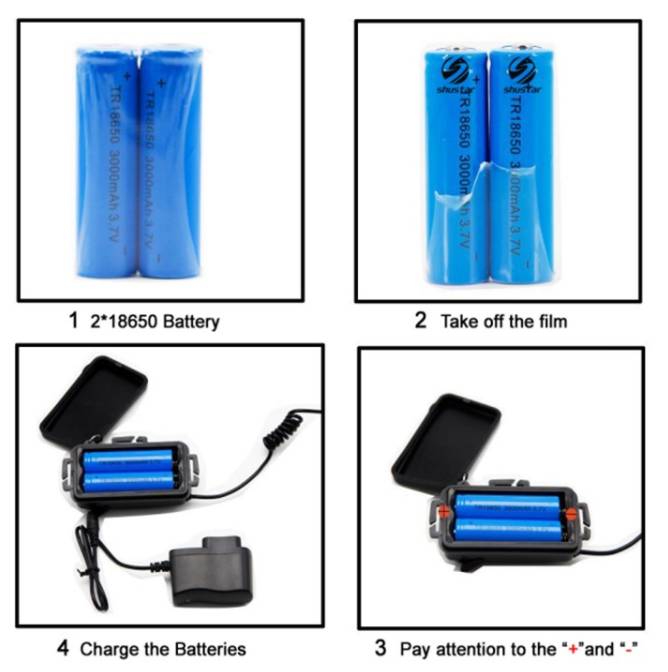 Wasserdichte Stirnlampe mit 3 LED / aufladbarer Akku