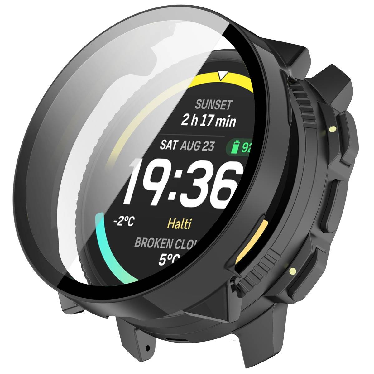 Schutzhülle kompatibel mit Suunto Vertical 2, PC-Hartglas Integrierte Hülle Black