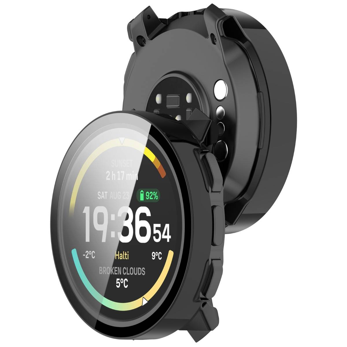 Schutzhülle kompatibel mit Suunto Vertical 2, PC-Hartglas Integrierte Hülle Black