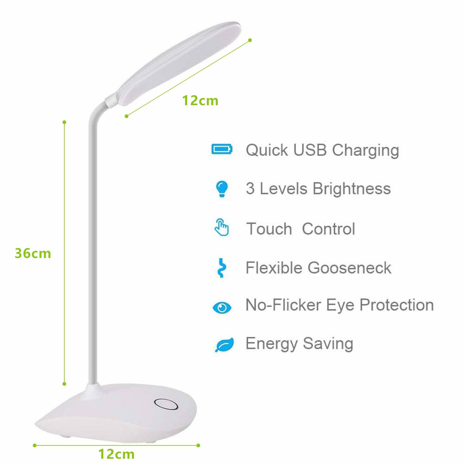 LED Tischleuchte mit Dimmer, aufladbar