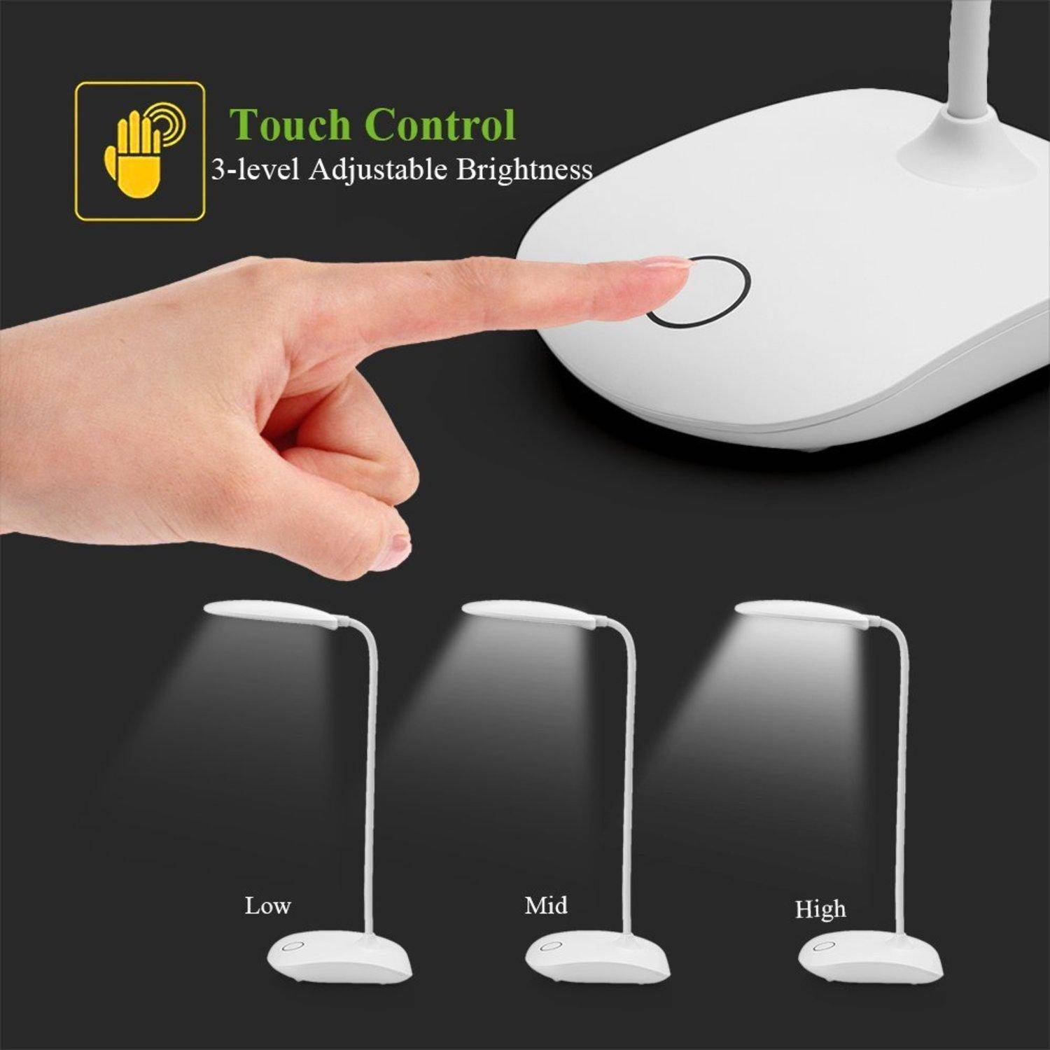 LED Tischleuchte mit Dimmer, aufladbar