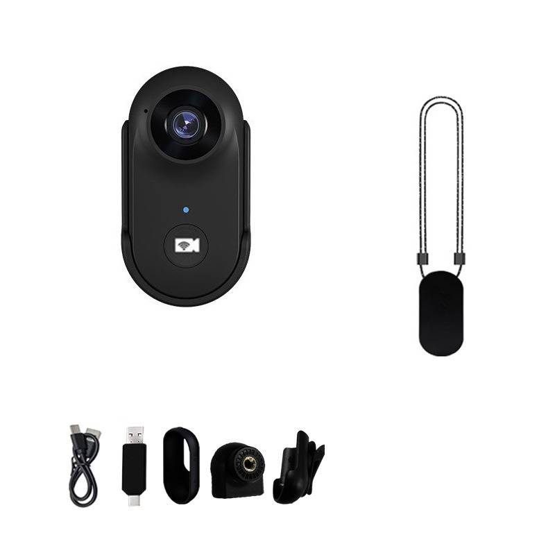Schwarze A100+ Daumen-Action-Kamera Magnet-Kit - 1080P HD Pocket Vlog Cam