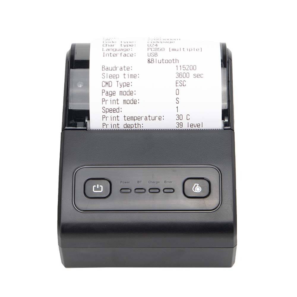 58mm Thermobondrucker USB + Bluetooth - Tragbare POS-Drucklösung Black