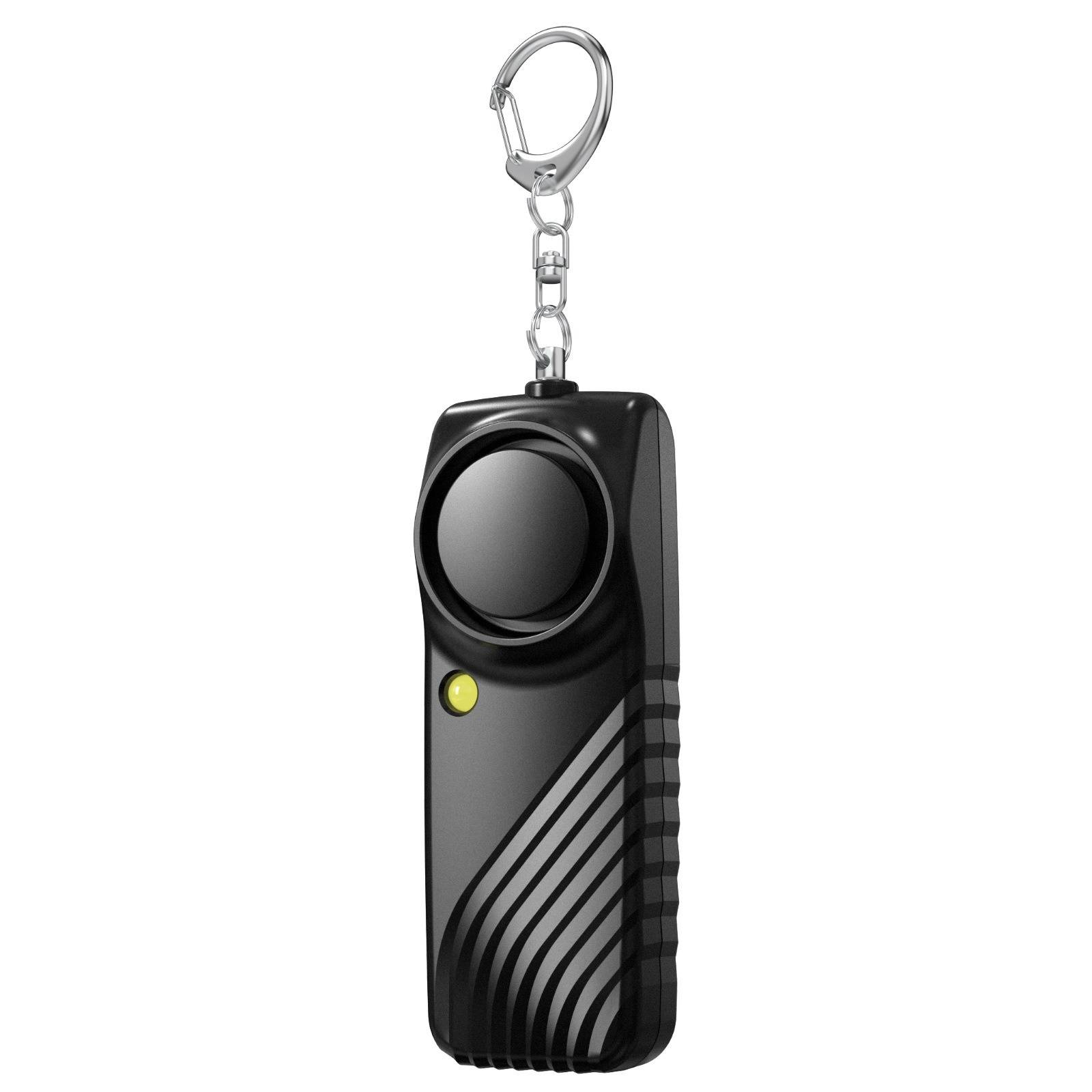 Persönlicher Sicherheitsalarm mit Batterie - 130dB lauter Notfallalarm Schlüsselanhänger mit LED-Licht Black