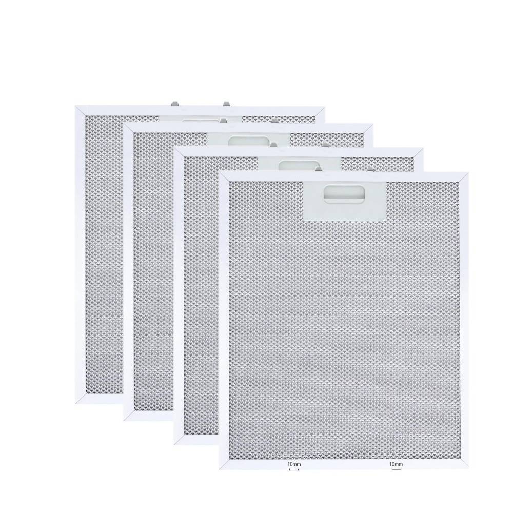 4er-Pack Dunstabzugshaubenfilter Ersatz für Whirlpool, Ikea, Jenn Air W10169961A, Aluminium & Aktivkohle