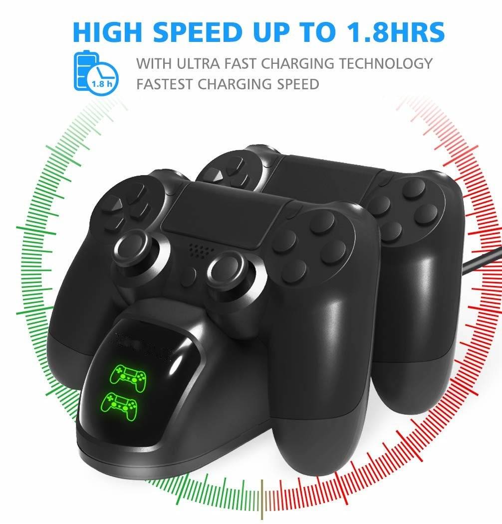 Doppelte Ladestation für zwei PS4/PS4 Slim/PS4 Pro-Controller