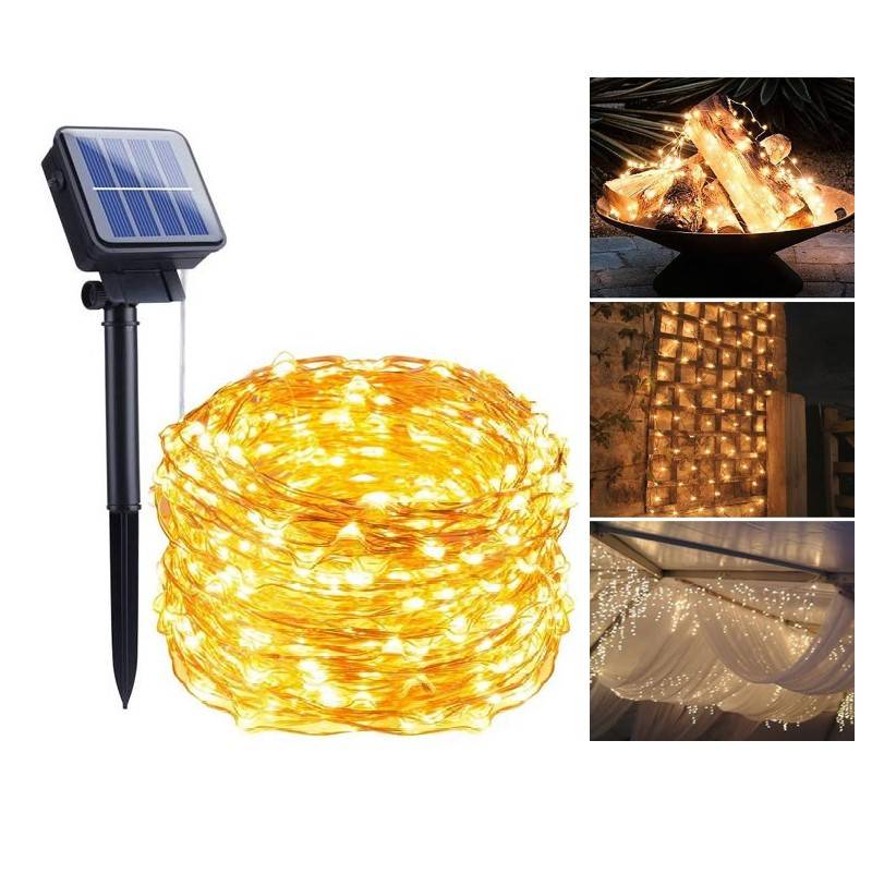 LED-Lichterkette (10 m) mit Solarzelle 1 Packung