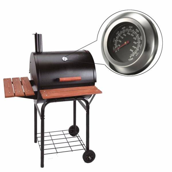 Analoges Grillthermometer aus Edelstahl - Präzise Temperaturanzeige 50-500°C, Ø76 mm