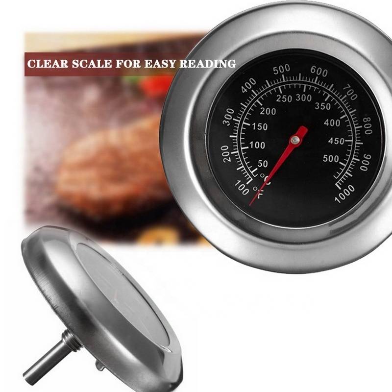 Analoges Grillthermometer aus Edelstahl - Präzise Temperaturanzeige 50-500°C, Ø76 mm