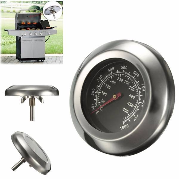 Analoges Grillthermometer aus Edelstahl - Präzise Temperaturanzeige 50-500°C, Ø76 mm