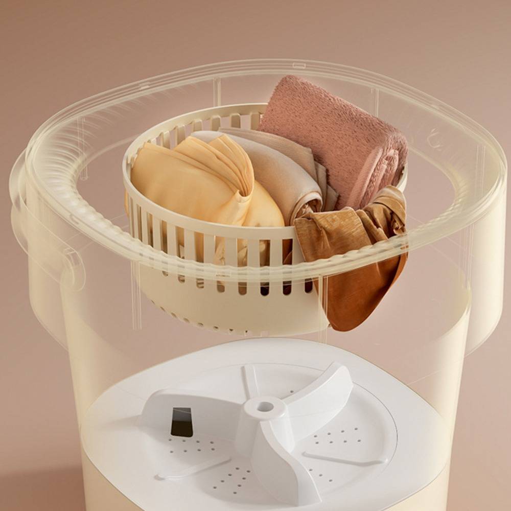 13L Faltbare Waschmaschine mit großem Fassungsvermögen – Tragbare Mini-Waschmaschine für Unterwäsche, Socken grey+white