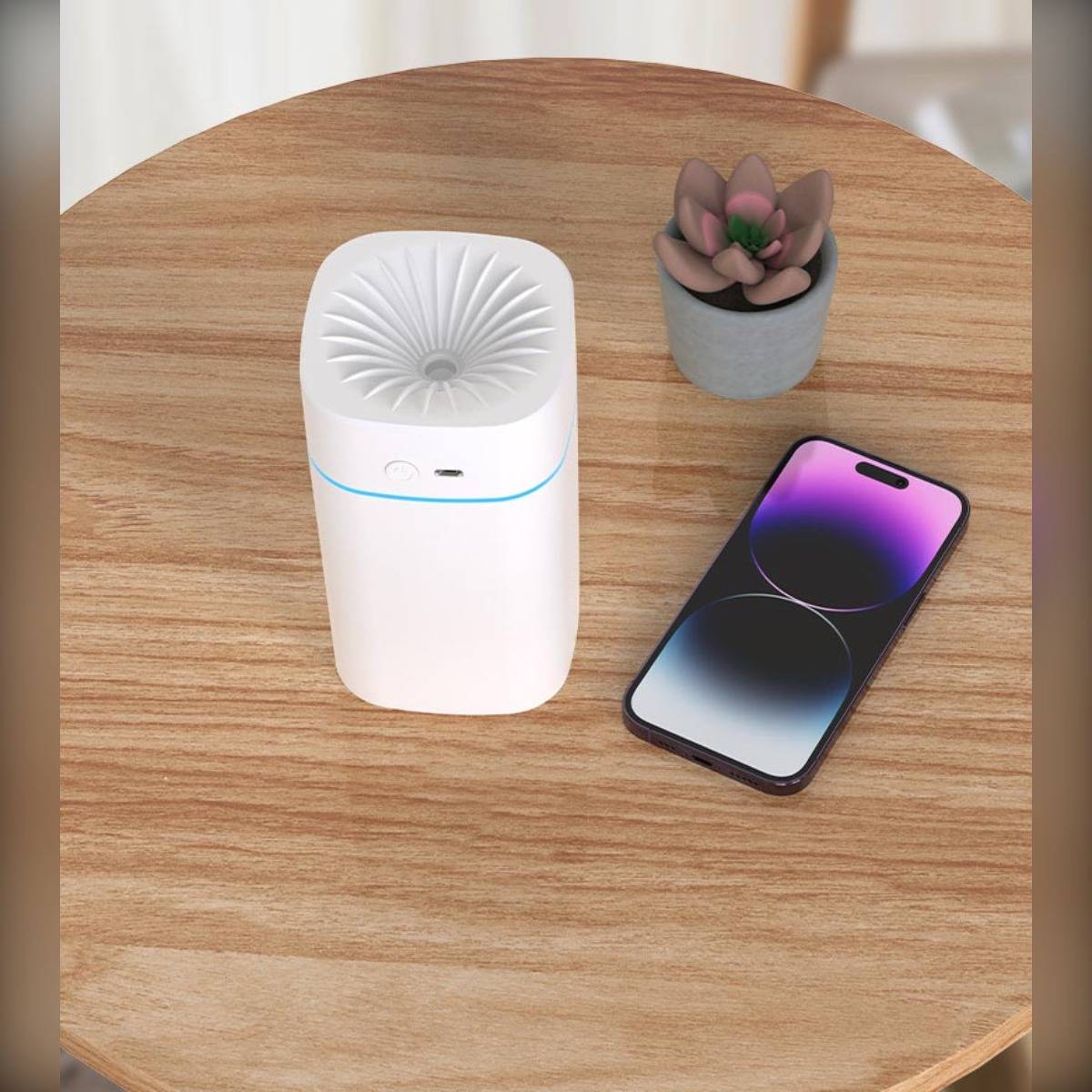 Wiederaufladbarer Aroma Diffuser Luftbefeuchter mit Umgebungslicht White