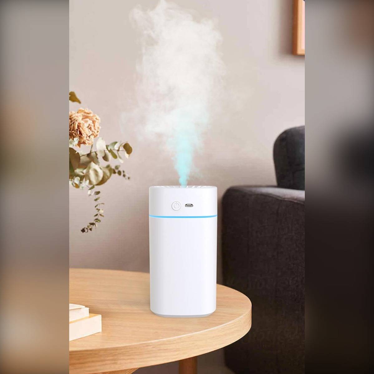 Wiederaufladbarer Aroma Diffuser Luftbefeuchter mit Umgebungslicht Blue