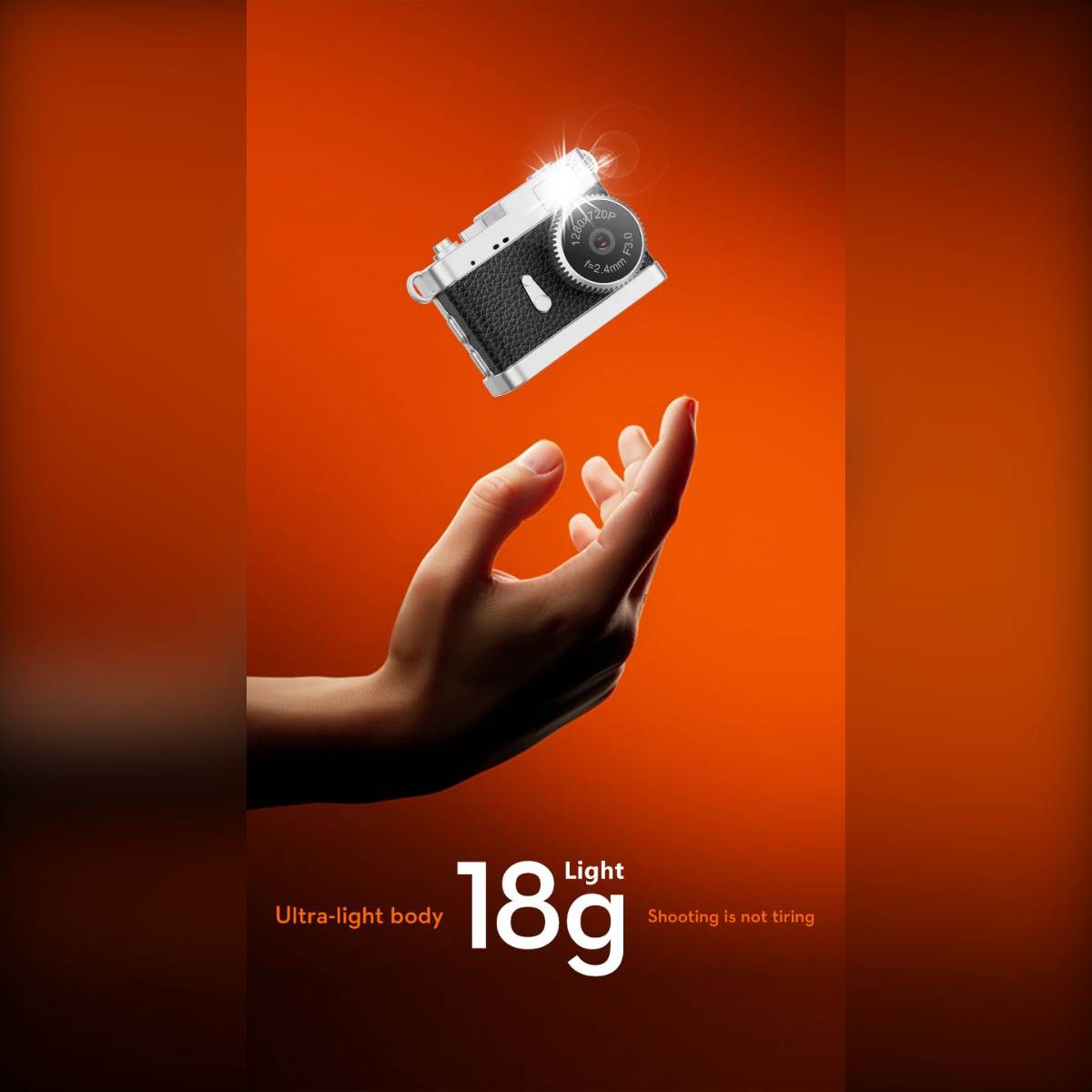 Tragbare Mini-Vlog-Kamera: 1080P HD-Video, 0,96" IPS-Bildschirm, LED-Fülllicht Black