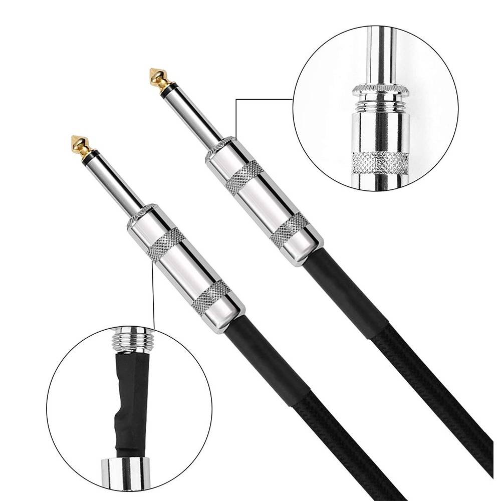 6,35 mm Gitarreninstrumentenkabel – Rauscharm, ideal für Bühne, Bass, Akustik- und E-Instrumente 5 m