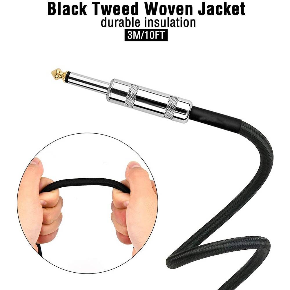6,35 mm Gitarreninstrumentenkabel – Rauscharm, ideal für Bühne, Bass, Akustik- und E-Instrumente 5 m