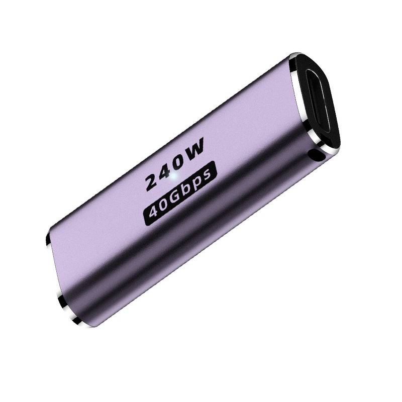 240W Multifunktionaler Adapter: 240W 40Gbps USB-C Buchse zu Buchse Verbinder - Lila