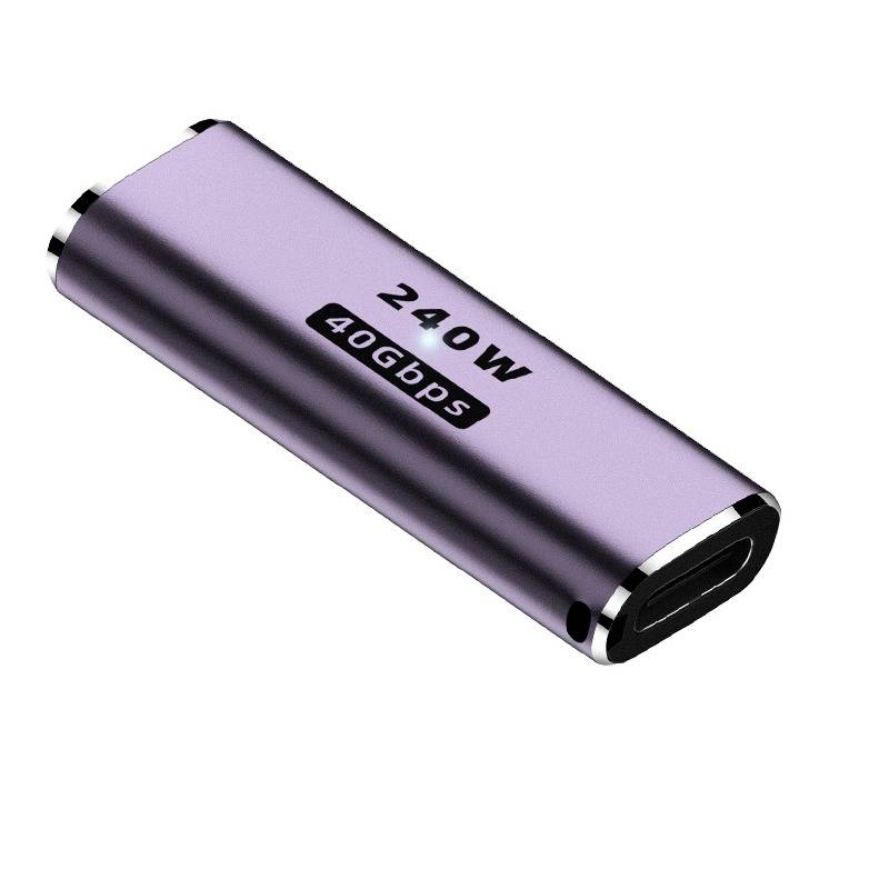 240W Multifunktionaler Adapter: 240W 40Gbps USB-C Buchse zu Buchse Verbinder - Lila