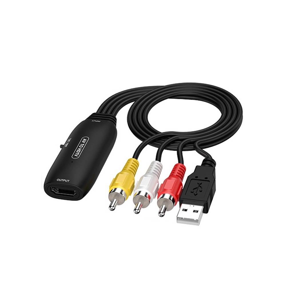 AV zu HDMI Konverterkabel - RCA Composite zu HDMI Adapter mit USB-Stromversorgung