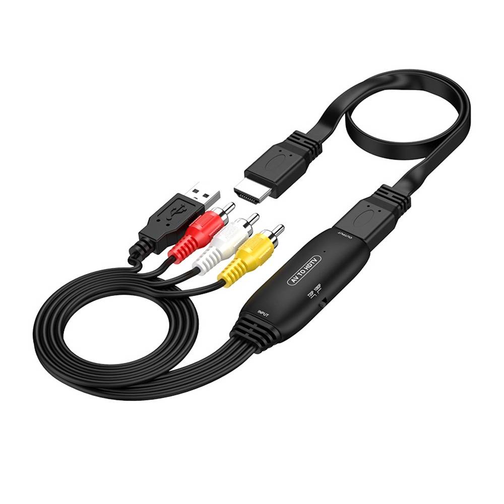 AV zu HDMI Konverterkabel - RCA Composite zu HDMI Adapter mit USB-Stromversorgung