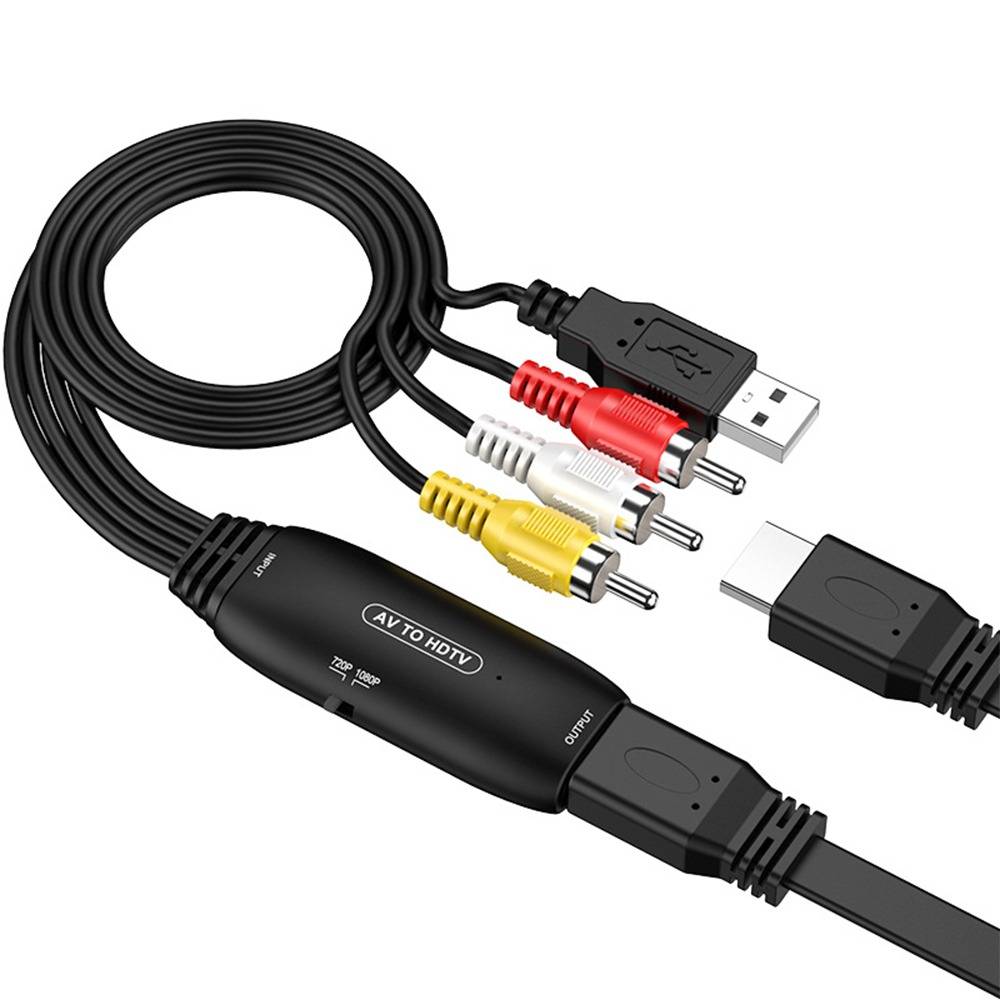 AV zu HDMI Konverterkabel - RCA Composite zu HDMI Adapter mit USB-Stromversorgung