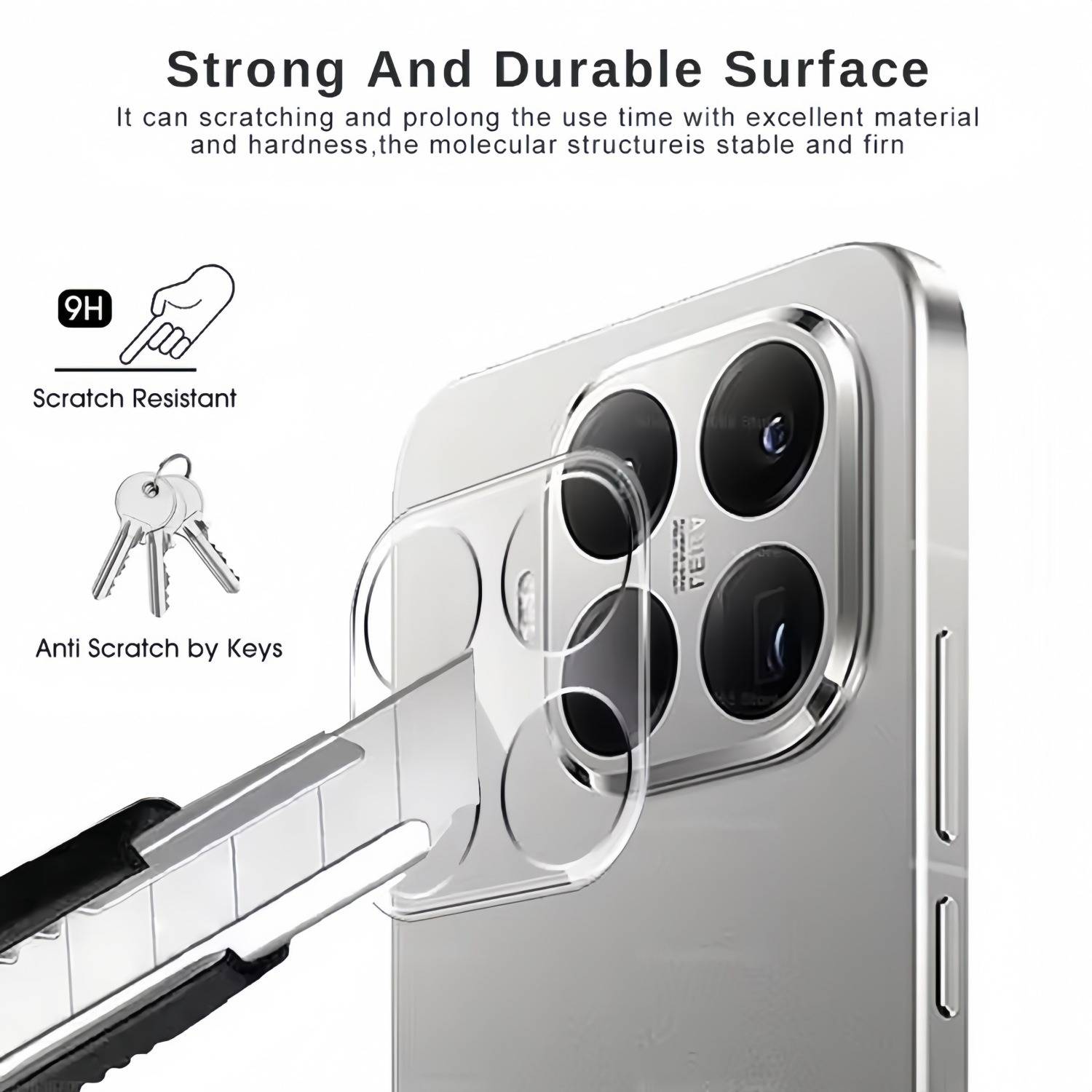 Xiaomi 15T Kompatibler Kameralinsenschutz - Gehärtetes Glas, Transparent, Seidendruck
