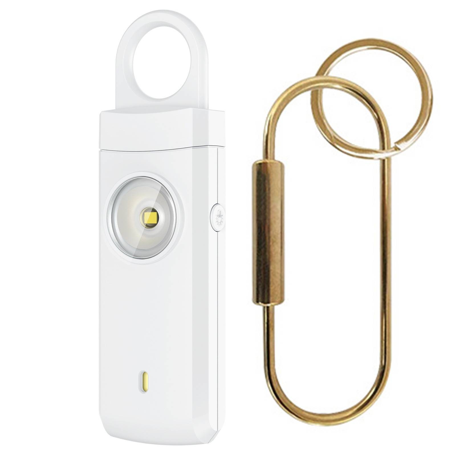 Wiederaufladbarer 130dB Personenalarm mit LED-Licht - Weiß