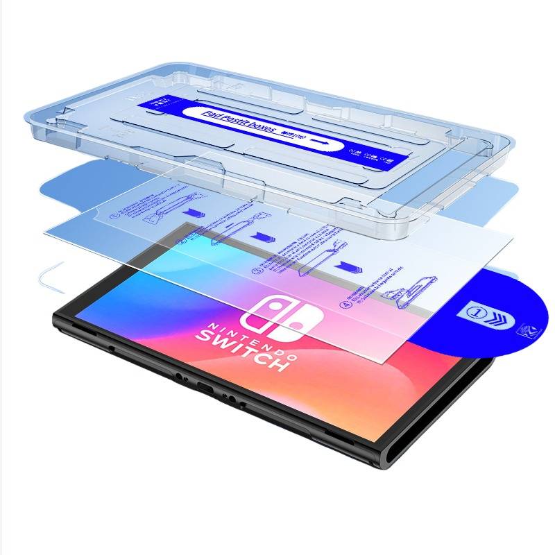 HD Displayschutzfolie aus gehärtetem Glas für Nintendo Switch 2 mit automatischer Staubentfernung